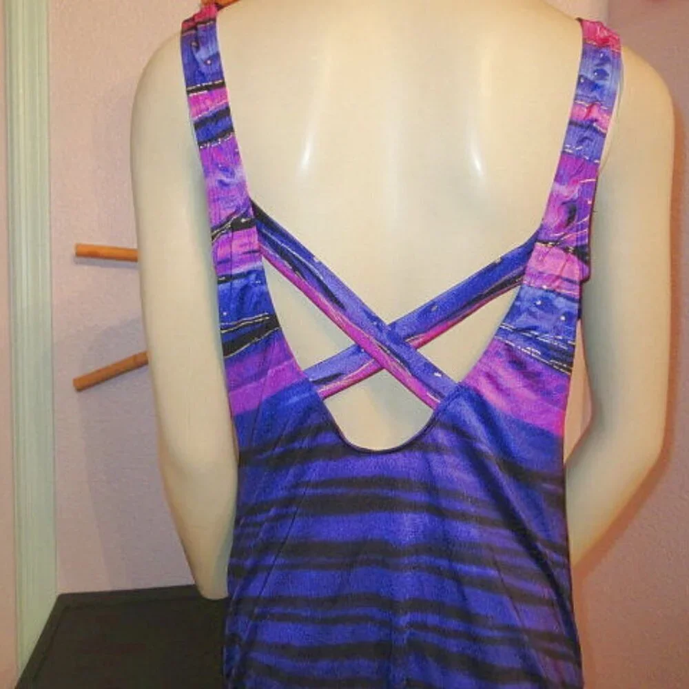 Croft & Barrow Tummy Control One Piece Swimsuit Size 18 Slimming Colorful Beach